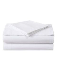 1888 Mills Lotus Extra-Wide Full Flat Sheets, 87in x 120in, White, Pack Of 24 Sheets