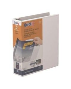QuickFit View 3-Ring Binder, 2in Angle D-Rings, 50% Recycled, White