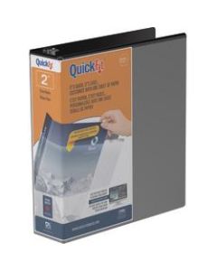QuickFit View 3-Ring Binder, 2in Angle D-Rings, 50% Recycled, Black