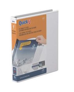 QuickFit View 3-Ring Binder, 1in Round Rings, 50% Recycled, White