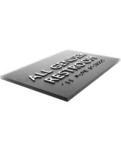 Lorell Unisex Restroom ADA Sign, 4 1/2in X 6 3/4in, Black