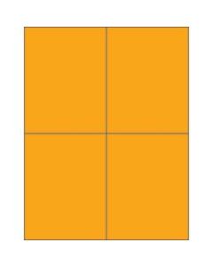 Office Depot Brand Labels, LL183OR, Rectangle, 4 1/4in x 5 1/2in, Fluorescent Orange, Case Of 400
