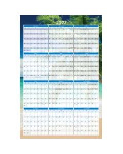 Office Depot Brand Reversible Erasable Wall Calendar, 36in x 24in, Paradise, January To December 2022