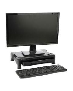 Mind Reader Rotative Extra-Wide Adjustable Monitor Riser With Drawer, 3-5/16inH x 15-3/4inW x 11inD, Black