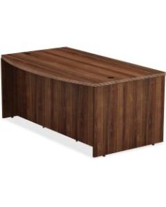 Lorell Chateau Series Bowfront Desk, 72inW x 36inD, Walnut