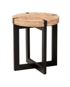 Baxton Studio Rustic And Industrial End Table, 15-3/4in x 13-13/16in, Natural Brown/Black