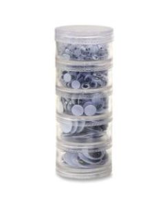 Chenille Kraft Wiggle Eyes, Assorted, Black/White, Stackable Jar of 560