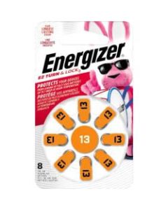 Energizer EZ Turn & Lock Size 13, 8-Pack, Orange - For Hearing Aid - 1.4 V DC - Zinc Air - 8