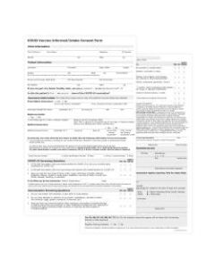 Vaccine Patient Intake Forms, COVID-19, 1-Part, 2-Sided, 8-1/2in x 14in, Pack Of 50 Forms