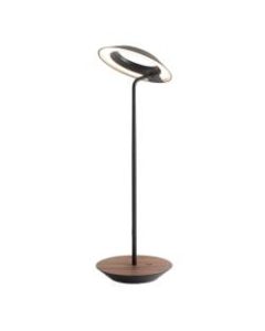 Koncept Royyo LED Desk Lamp, 17-7/16inH, Matte Black/Oiled Walnut Base Plate