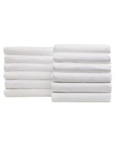 1888 Mills Naked Full Fitted Sheets, 54in x 80in x 15in, White, Pack Of 24 Sheets