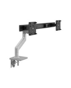 Humanscale M8.1 - Mounting kit (clamp, crossbar for dual monitors, fixed angled / dynamic link) - for 2 LCD displays (adjustable arm) - silver with gray trim - mounting interface: 100 x 100 mm