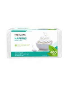 Highmark Napkins, 11-1/2in x 12-1/2in, 100% Recycled, White, Pack Of 400