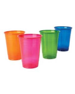 Highmark Plastic Cups, 16 Oz, Assorted Clear Colors, Pack Of 100