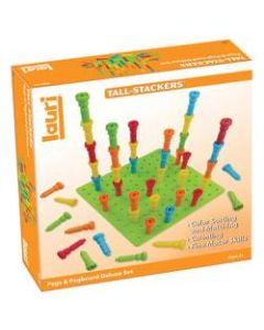 Lauri Deluxe Tall-Stacker 52-Piece Pegs & Pegboard Set, Multicolor