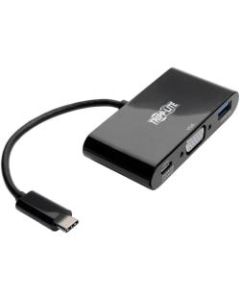 Tripp Lite USB C to VGA Multiport Adapter Converter w/ USB Hub PD Charging 1080p Black, Thunderbolt 3 Compatible, USB Type C, USB-C, USB Type-C - for Notebook/Tablet PC/Desktop PC/Smartphone