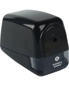 Business Source Electric Pencil Sharpener - Helical - AC Adapter Powered - 3.9in Height x 4.5in Width - Black - 1 Each