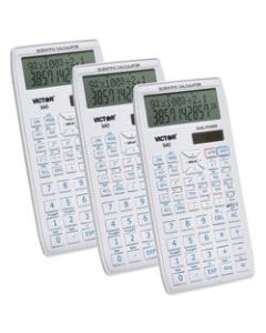 Victor 940 10-Digit Advanced Scientific Calculators, VCT940-3, Pack Of 3 Calculators