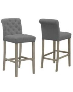Glamour Home Aleen Bar Stools, Gray/Antique Wood, Set Of 2 Stools