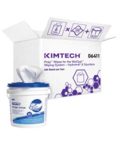 KIMTECH WetTask System Prep Wipers, 12in x 6in, 140 Sheets Per Roll, Case Of 6 Rolls