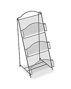 Safco Onyx Literature Floor Rack, 26 13/16in x 13in x 12 1/2in, Black