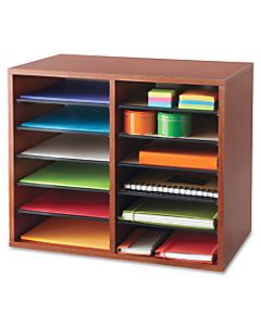 Safco Adjustable Literature Organizer, 9in x 11 1/2in x 2 3/8in, Cherry