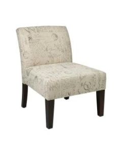 Ave Six Laguna Accent Chair, Script/Dark Espresso