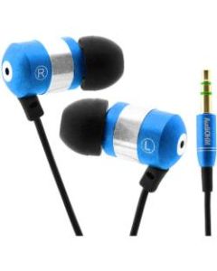 GOgroove Professional GG-AUDIOHM-BLUE Earphone - Stereo - Blue - Mini-phone (3.5mm) - Wired - 20 Hz 20 kHz - Gold Plated Connector - Earbud - Binaural - Open - 3.94 ft Cable