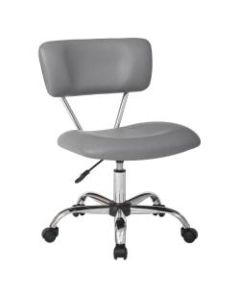 Office Star Avenue Six Vista Bonded Leather Task Chair, Gray/Silver
