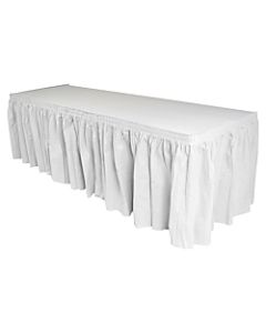 Genuine Joe Linen-Like Pleated Table Skirts, 14in x 29in, White