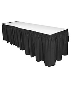 Genuine Joe Linen-Like Pleated Table Skirts, 14in x 29in, Black