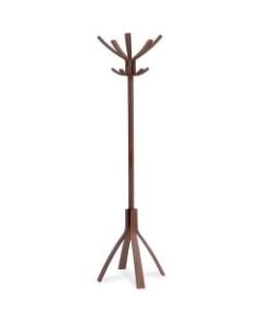 Alba Wood Coat Stand, 71 5/8inH x 11 1/5inW x 3 1/10inD, Espresso