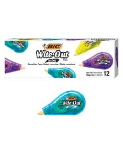 BIC Wite Out Mini Correction Tape, White, Pack Of 12 Dispensers