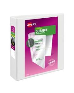 Avery Durable View 3-Ring Binder With EZD Rings, 2in D-Rings, 49% Recycled, White