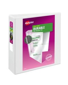 Avery Durable View 3-Ring Binder With EZD Rings, 3in D-Rings, 49% Recycled, White