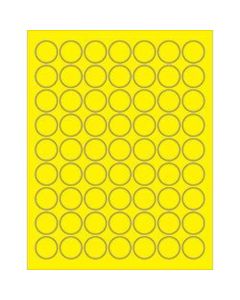 Office Depot Brand Labels, LL191YE, Circle, 1in, Fluorescent Yellow, Case Of 6,300