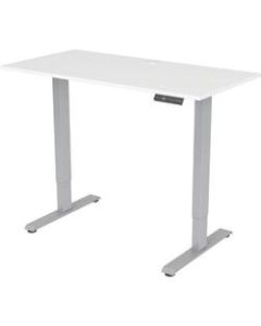 Lorell Height-Adjustable 2-Motor Desk - White Rectangle Top - Gray T-shaped Base - 48in Table Top Length x 24in Table Top Width x 0.70in Table Top Thickness - 47.20in Height - Assembly Required