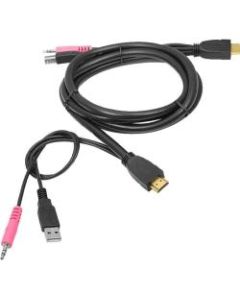 SIIG USB HDMI KVM Cable with Audio & Mic - 1 Pack - 1 x HDMI Male Digital Audio/Video, 1 x Type A Male USB, 1 x Mini-phone Male Audio - 1 x HDMI Male Digital Audio/Video, 1 x Type B Male USB, 1 x Mini-phone Male Audio