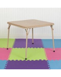 Flash Furniture Kids Folding Table, 20-1/4inH x 24inW x 24inD, Tan