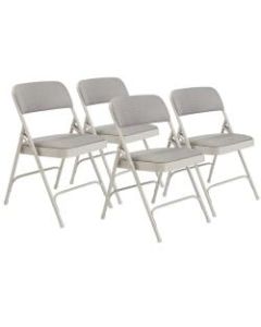 National Public Seating 2200 2-Hinge Folding Chairs, Gray, Set Of 4 Chairs