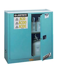 Blue Steel Safety Cabinets for Corrosives, Manual-Closing Cabinet, 30 Gallon