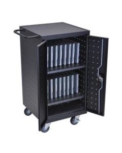 Luxor 18-Device 2-Shelf Charging Cart, 39inH x 25inW x 16inD, Black
