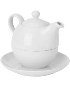 Mind Reader Individual Tea Set, 4-5/8inH x 6-7/16inW x 4-3/8inD, White