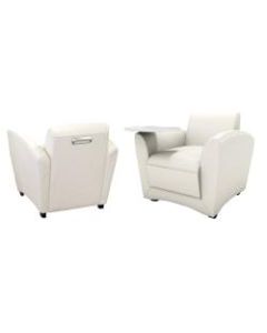 Mayline Santa Cruz Lounge Seating, Mobile Chair With Tablet, White/White