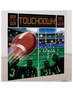Amscan Plastic Football Scene Setter Wall Decorating Kit, 59in x 32-1/2in, 3 Per Pack, Carton Of 5 Packs