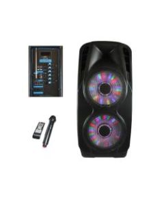 BeFree Sound Double Subwoofer Portable Bluetooth Party PA Speaker, Black