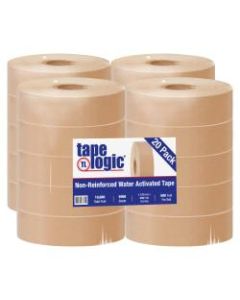 Tape Logic Water-Activated Packing Tape, 3in Core, 1.5in x 500ft, Kraft, Case Of 20