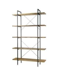 Glamour Home Amrit 85inH Etagere Bookcase, Brown