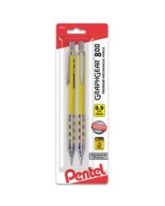 Pentel Graph Gear 800 Mechanical Drafting Pencils, 0.9 mm, Yellow Barrel, Pack Of 2