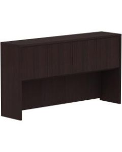 Lorell Espresso Laminate Desk - 66in x 15in x 36in - Drawer(s)4 Door(s) - Material: Polyvinyl Chloride (PVC) Edge - Finish: Espresso Laminate